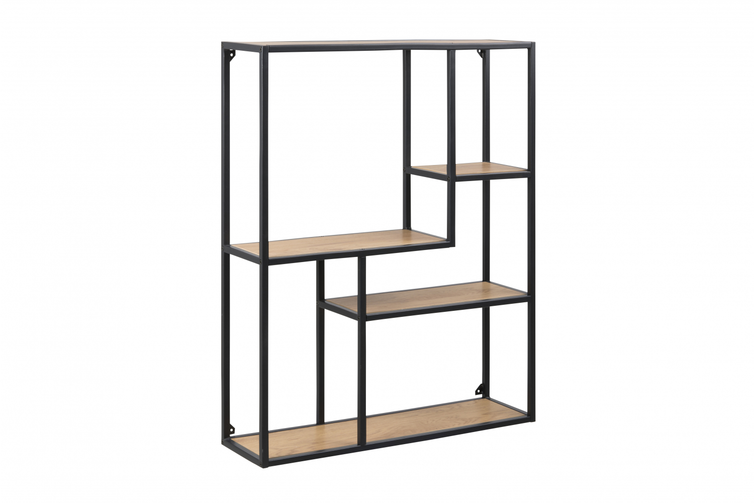 Sea bogreol med 3 hylder i papir vild eg