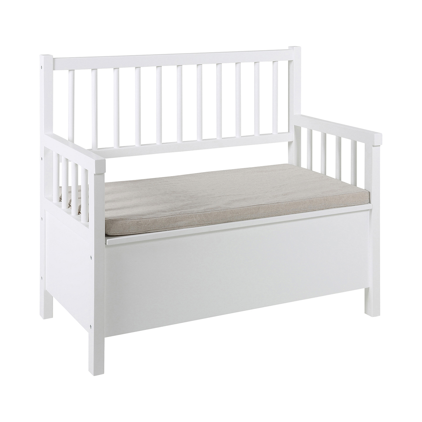 Aster bænk med hynde hvid, beige billede