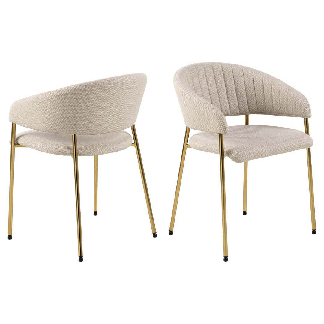 Ann spisestuestol med armlæn beige