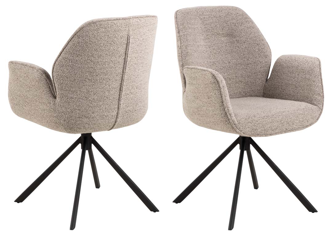 Aura spisestuestol med armlæn beige billede
