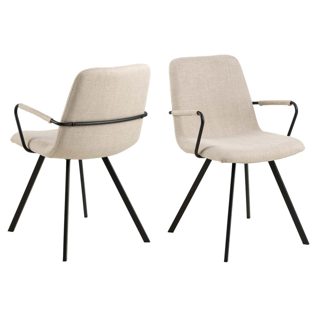 Selina spisestuestol med armlæn beige billede