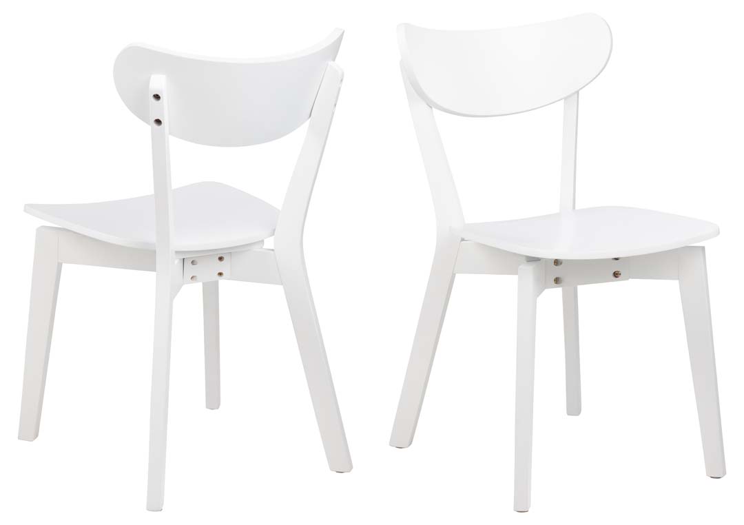 Spisebordsstol Signature Dionea hvid MDF med gummitræben H79,5ÃB45ÃD55 cm