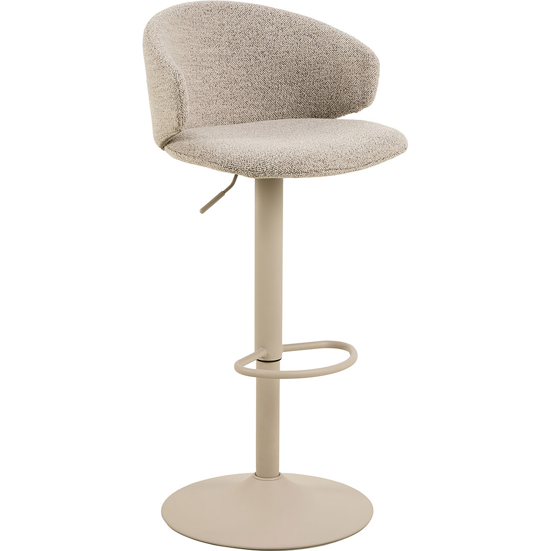 Ella barstol drejefunktion og gaspatron bouclé beige billede