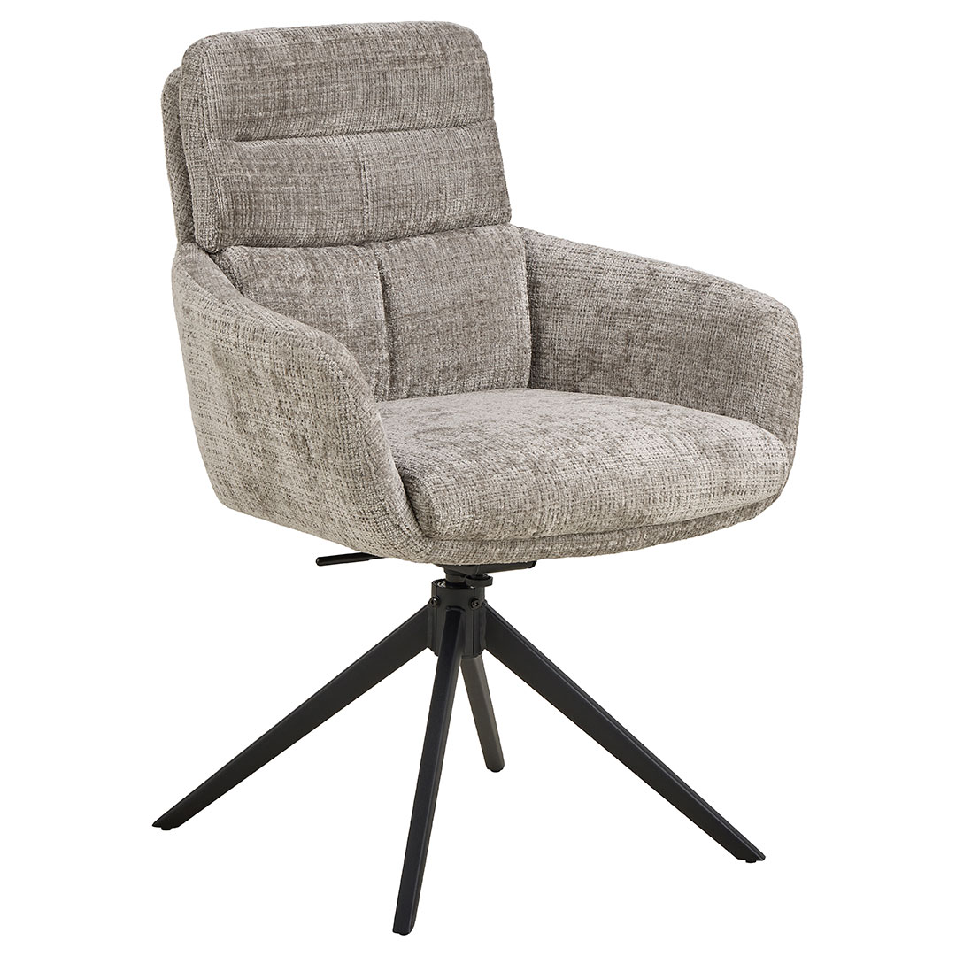 Roger spisestuestol med armlæn grå