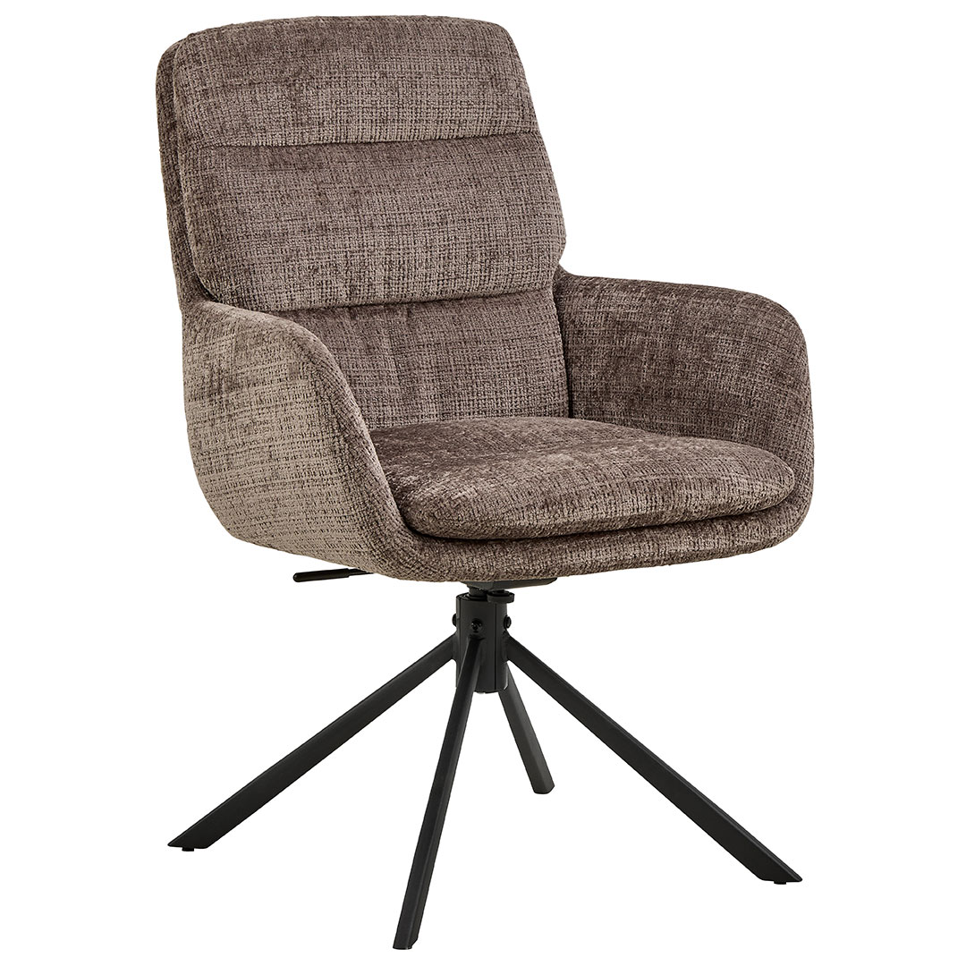 Edgar spisestuestol med armlæn brun