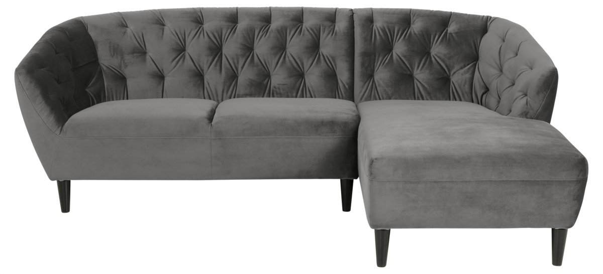 Rita Sofa 2 Sitzer, Ottomane rechts grau. Bestellen Sie hier!