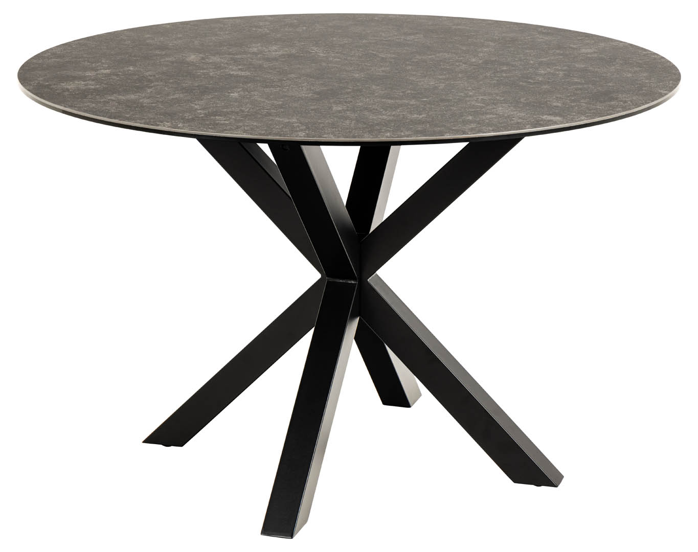 Spisebord Signature Bellona rund Ø119 cm sort Fairbanks keramik med sort stålstel