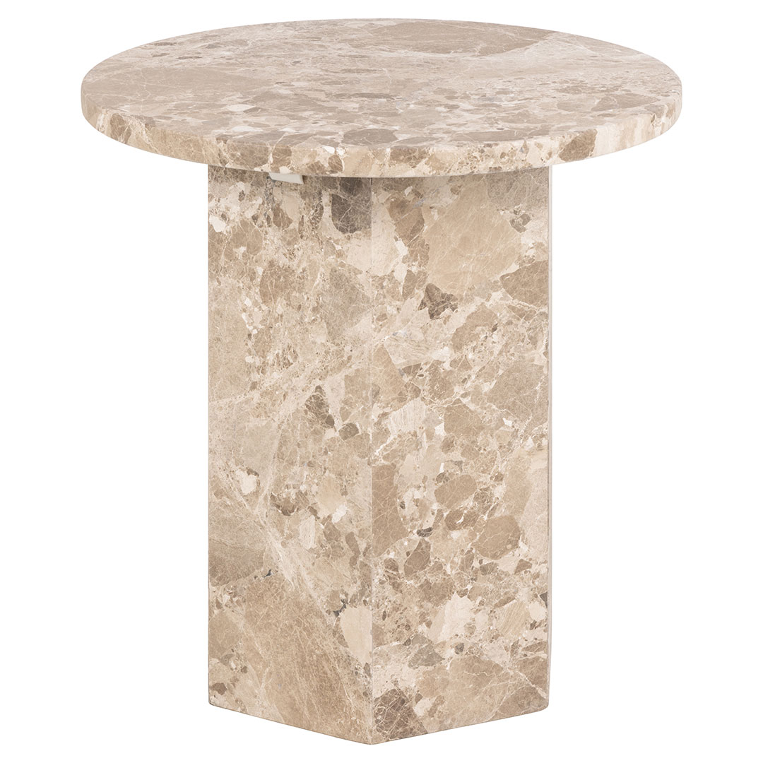 Naxos sofabord sidebord Ø50cm marmor brun billede