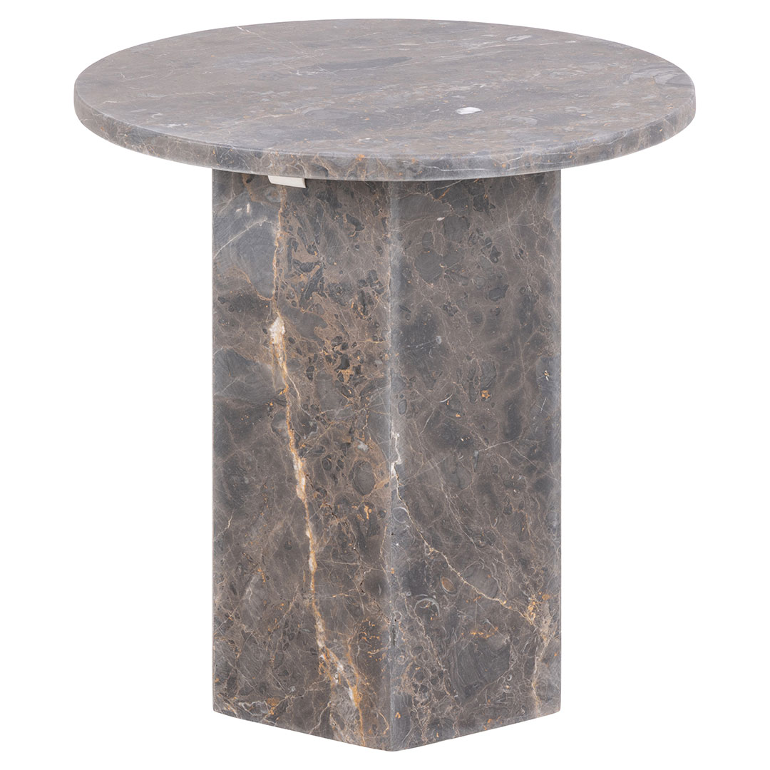 Signature Urmala hjørnebord - lakeret marmor - mat brun Marron - 50x50x50 cm