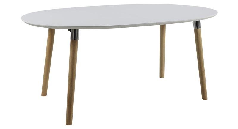 Belle Esszimmertisch 100 x 170 cm mit 2 Zusatzplatten in weiss mit