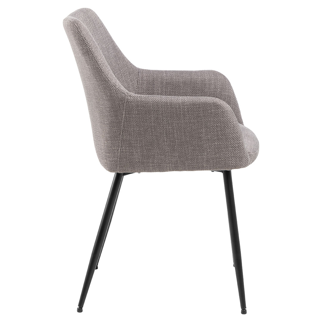 Spisebordsstol med armlæn Signature Saphina i lys gråbrun Basel stof