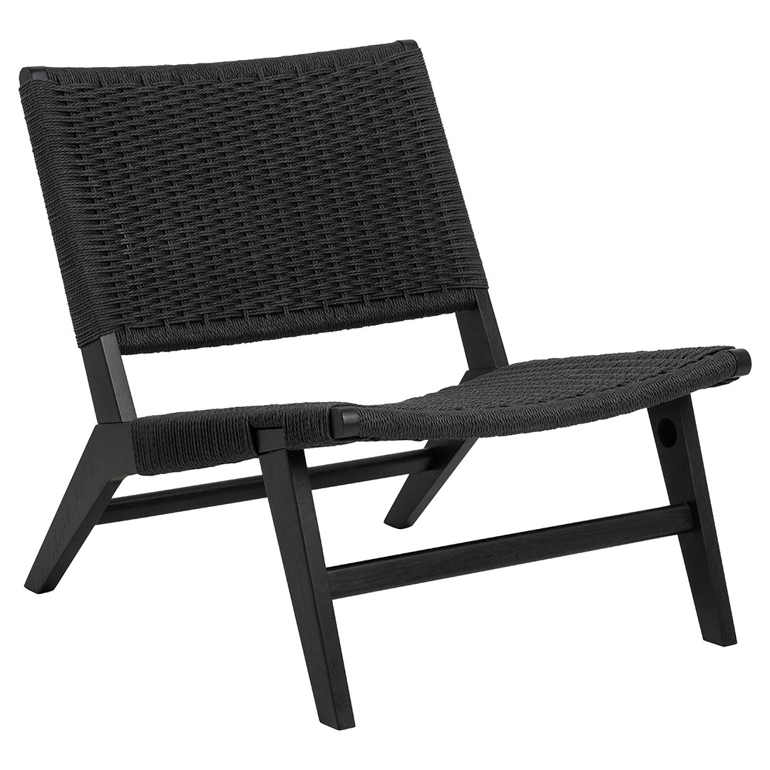 Lounge lænestol Signature Yasminea i papirflet og egetræ mat sort H72xB64xD79 cm