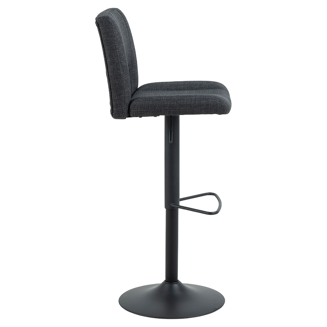 Barstol Signature Milora mørkegrå Basel stof med drejefunktion H115 cm sort stel