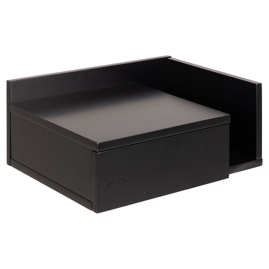 ACT NORDIC Ashlan væghængt natbord, m. 1 skuffe, vendbar - sort MDF (40x32)