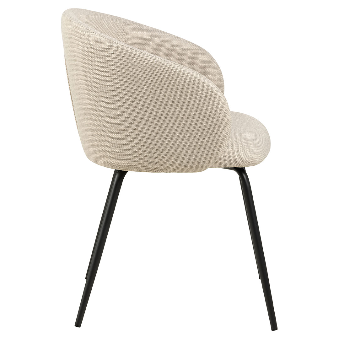 Eleanor spisestuestol med armlæn stof beige billede