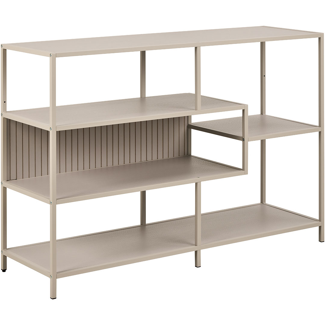 Opbevaringsreol Signature Alira grå melamin/stål 4 hylder H78ÃB114ÃD35 cm