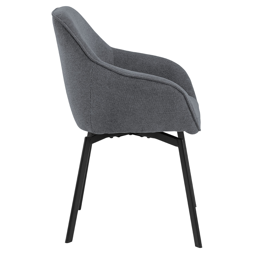 Clara spisestuestol med armlæn stof grå billede