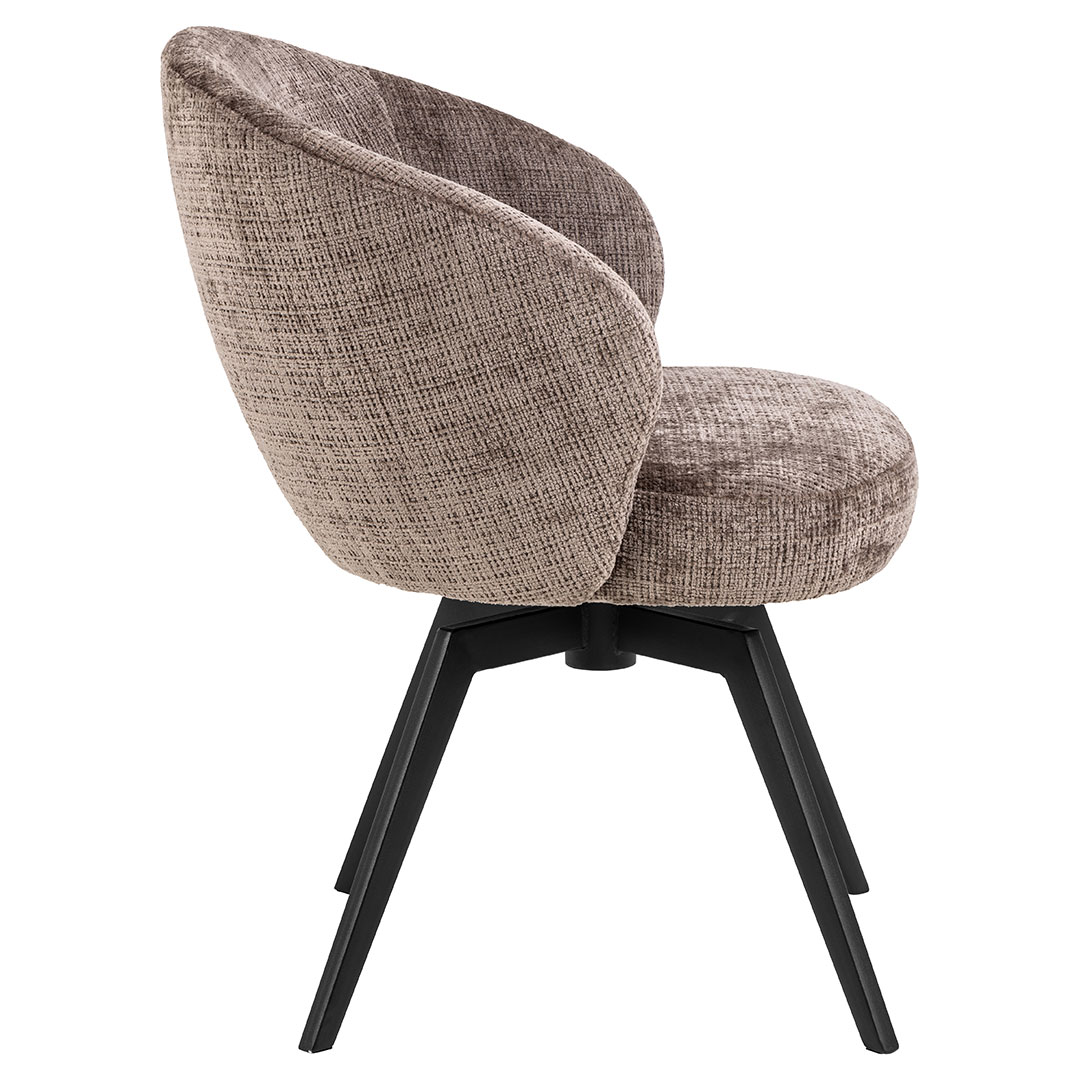 Darlene spisestuestol med armlæn chenille brun billede