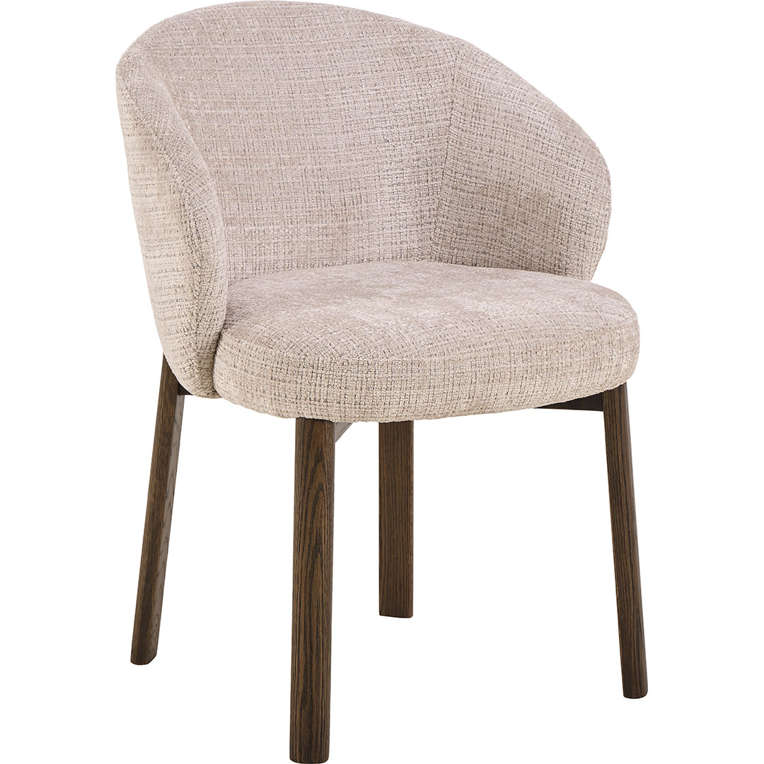 Darlene spisestuestol med armlæn chenille beige billede