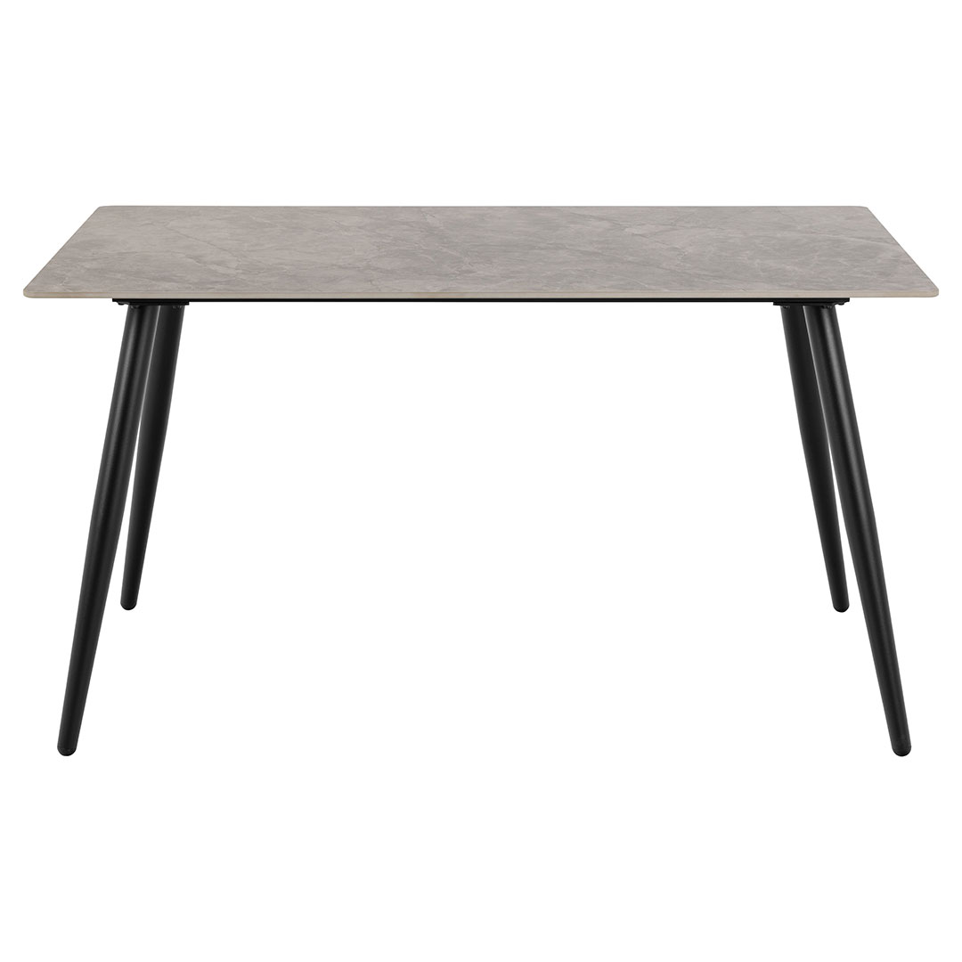 Spisebord Signature Zorina 140x80x75 cm - grå Batis keramik & mat sort stål