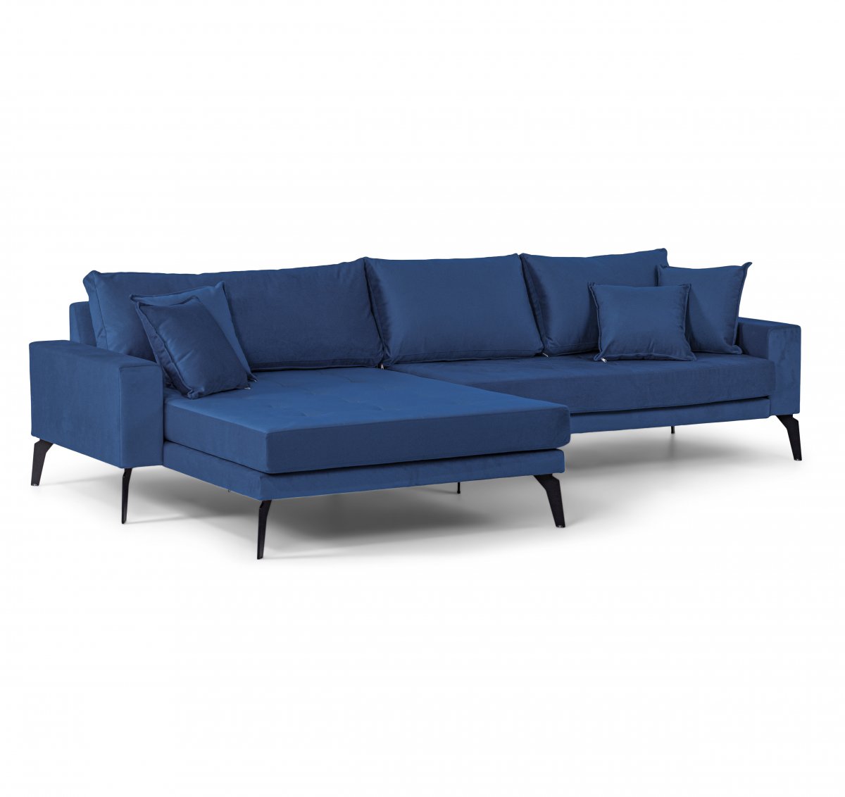 Vila Sofa Chaiselongue 3 Pers. links gewendet mit 4 Kissen, velours