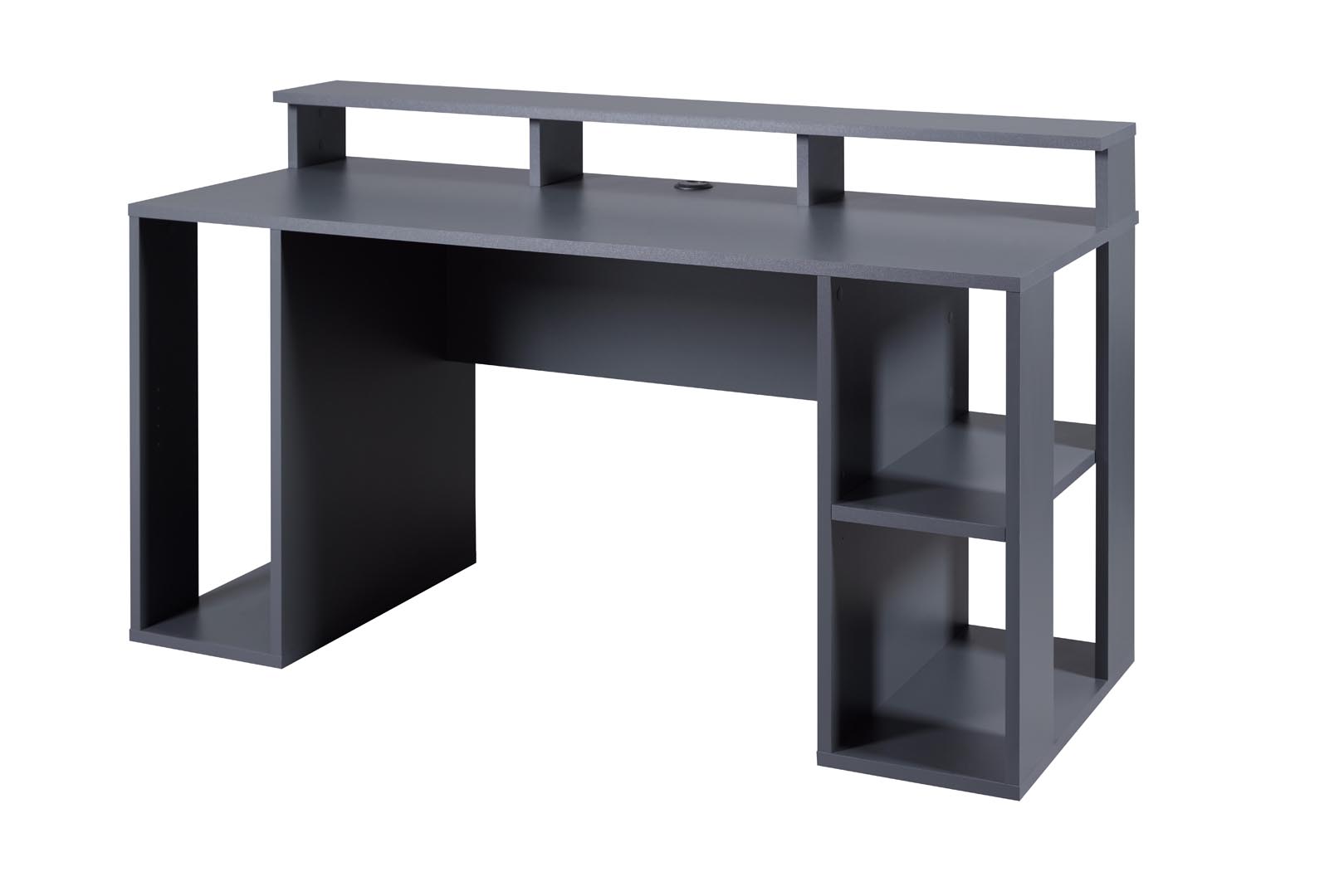 MatchPoint skrivebord gaming, med hylder grå