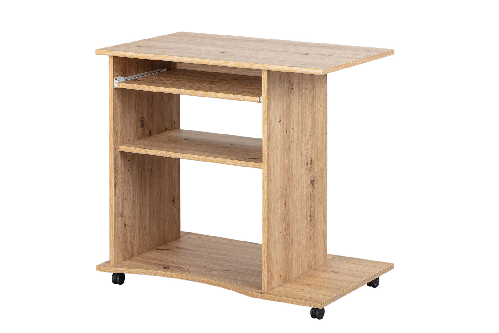 Addu skrivebord 1 tastaturhylde, 4 ruller, 1 opbevaringsrum, eg Artisan dekor