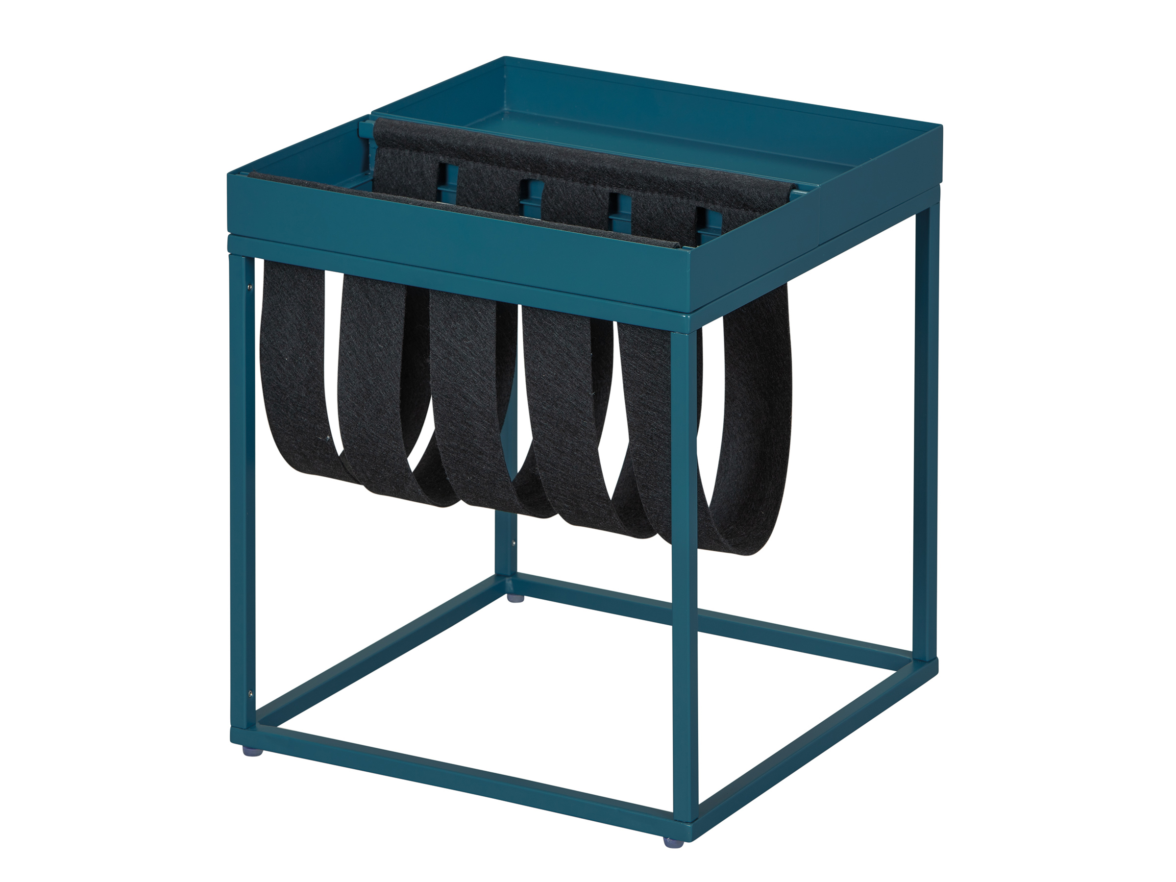 Cute sofabord med bladholder sort og petrol