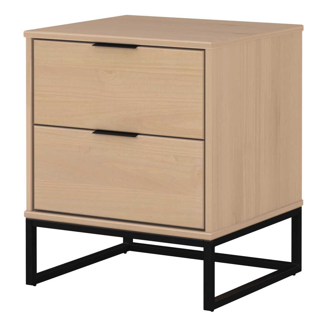 Luna natbord 2 skuffer eg dekor,sort