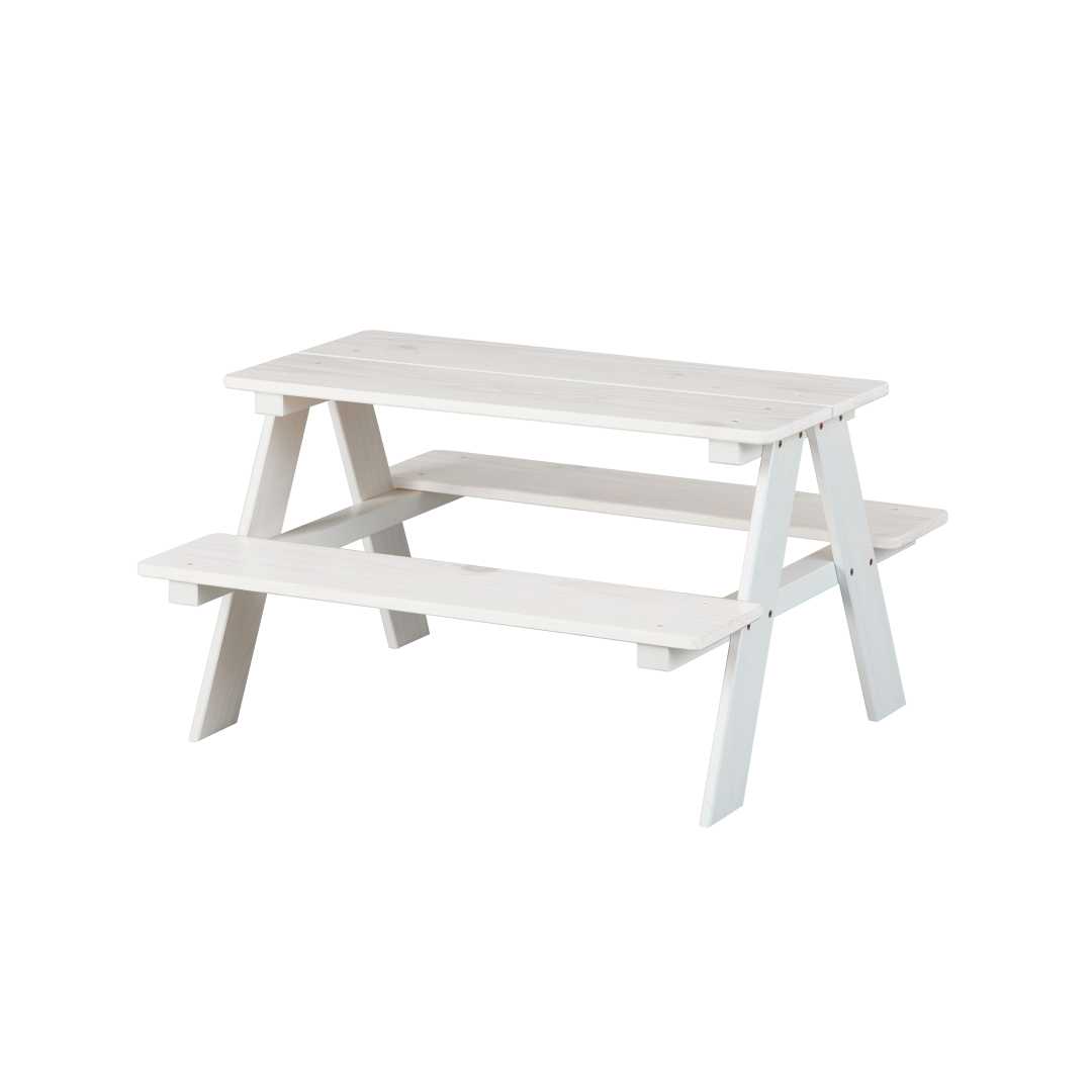 Henning spisebordssæt bord og bænke sæt børn indendørs hvid