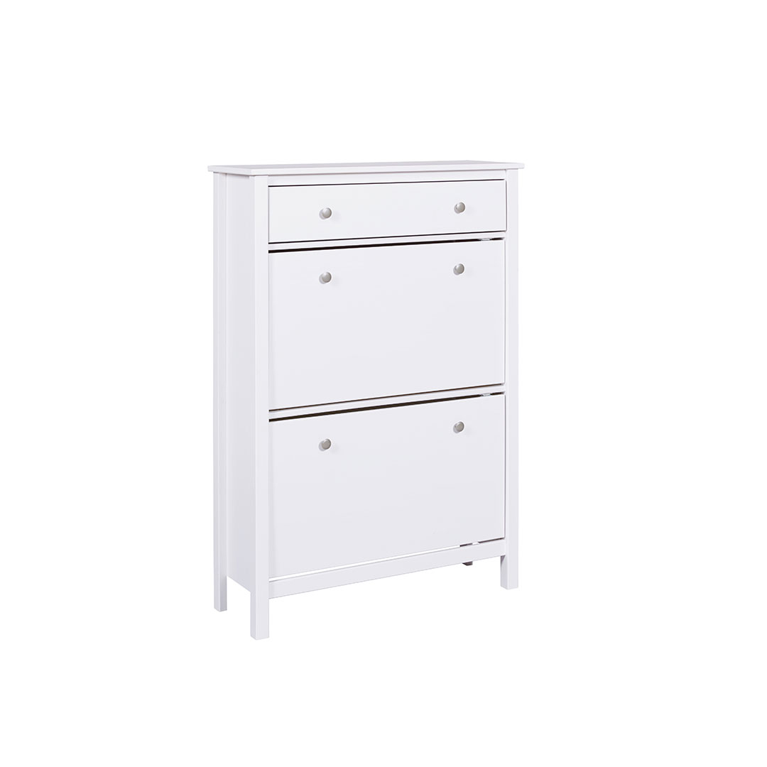 Chilly skoskab 2 klaplåger, 1 skuffe hvid