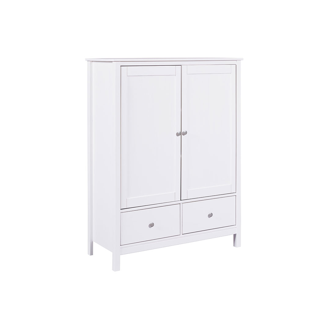 Chilly klædeskab 2 låger, 2 skuffer hvid