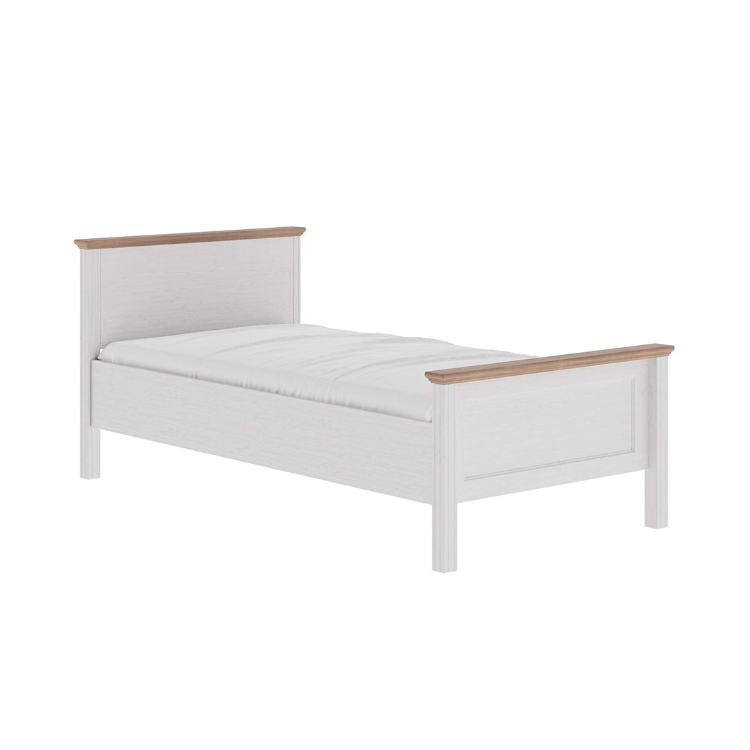 Maluno seng 120x200cm hvid,eg dekor