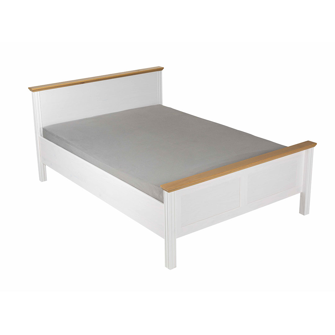 Maluno seng 140x200cm hvid,eg dekor