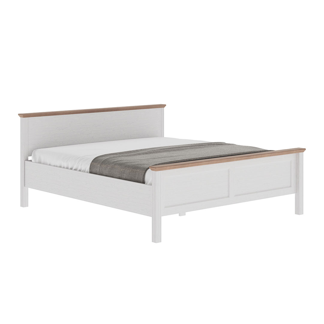 Maluno seng 180x200cm hvid,eg dekor