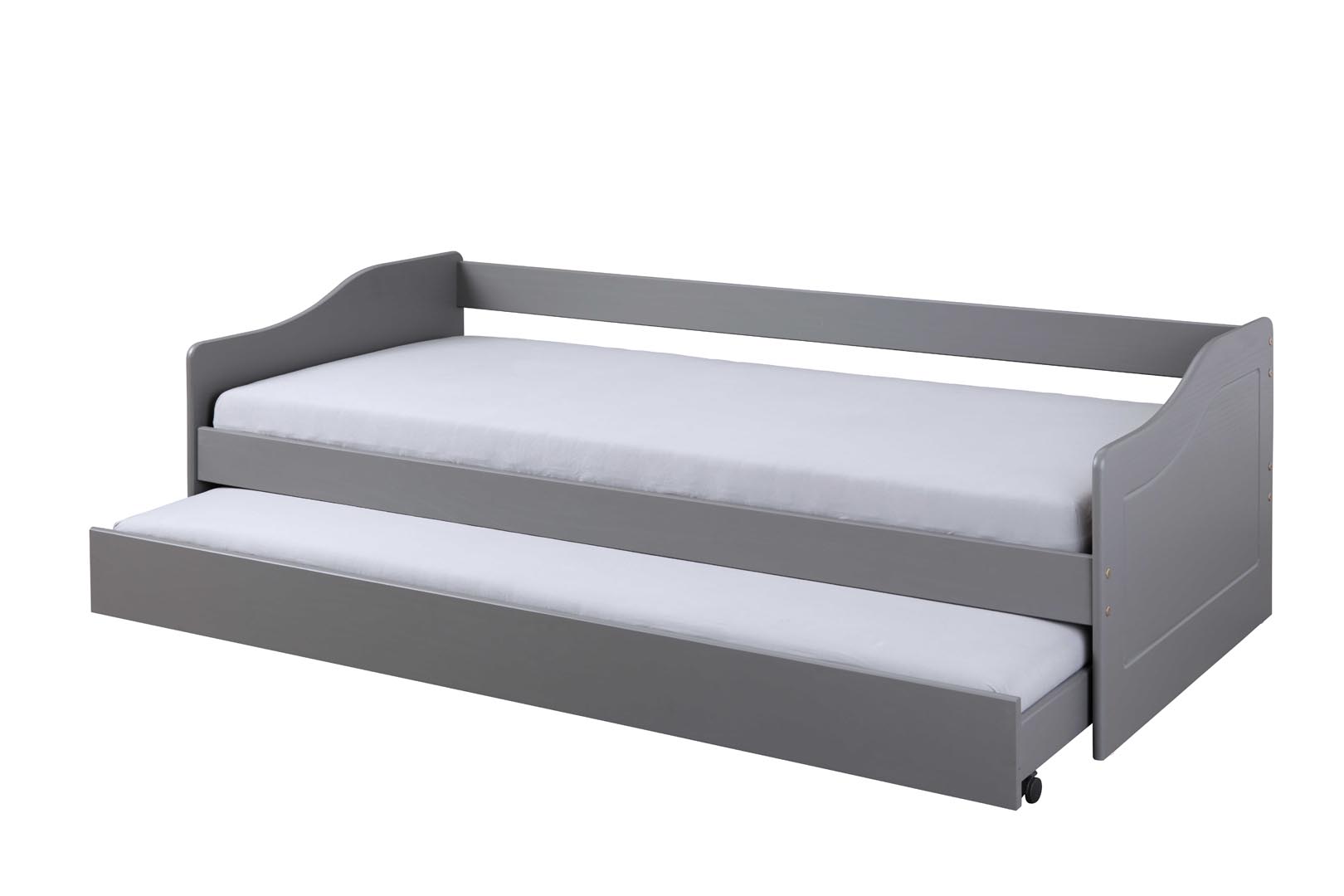 Leonie23 seng 90x200cm med 1 udtræksseng grå