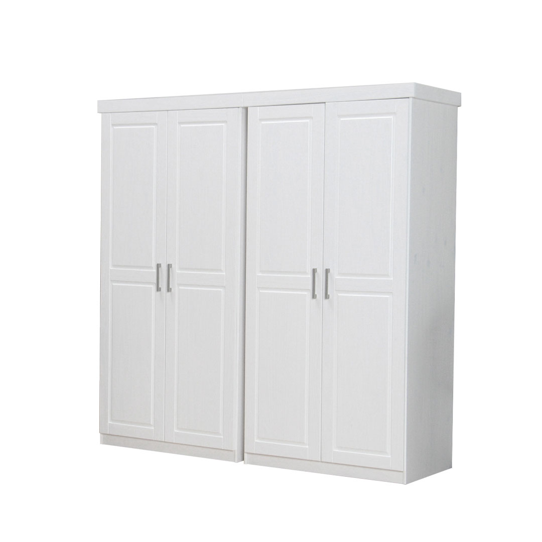 Magnus klædeskab 4 dørs bredde 190 cm, højde 190 cm hvid