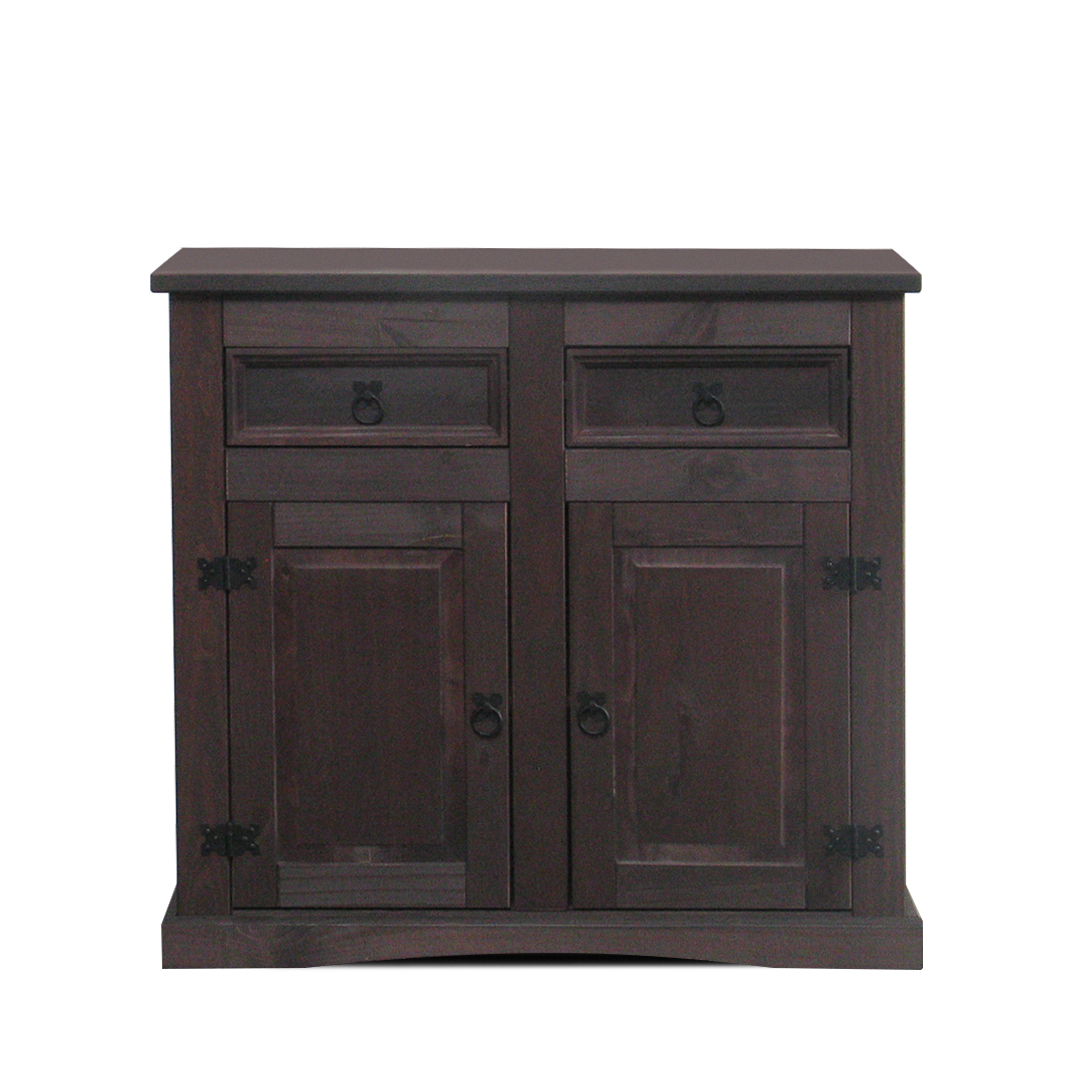 New Mexico skænk bredde 91 cm, højde 84 cm med 2 skuffer og 2 låger kolonial bejdse/voks