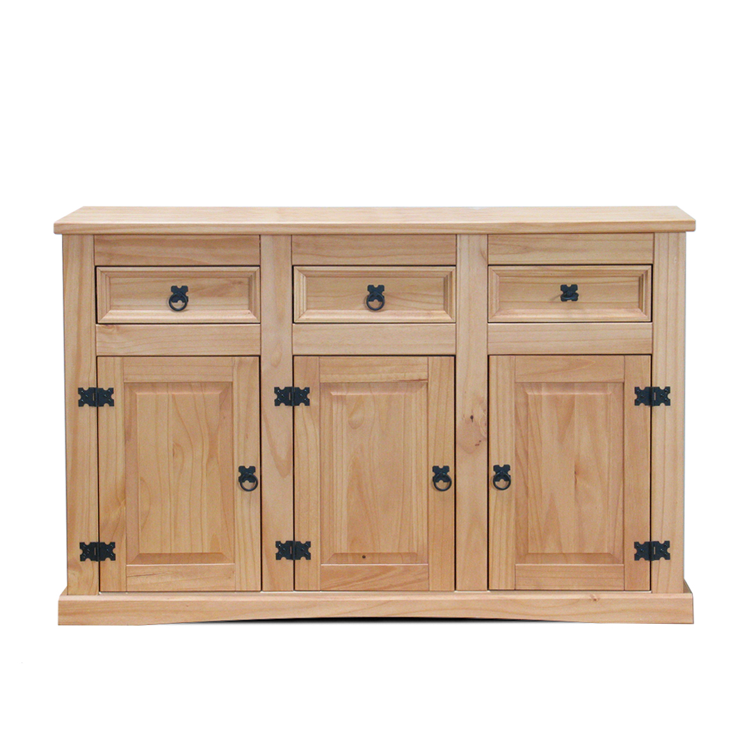 New Mexico skænk med 3 skuffer og 3 låger bredde 132 cm, højde 84 cm lud/voks