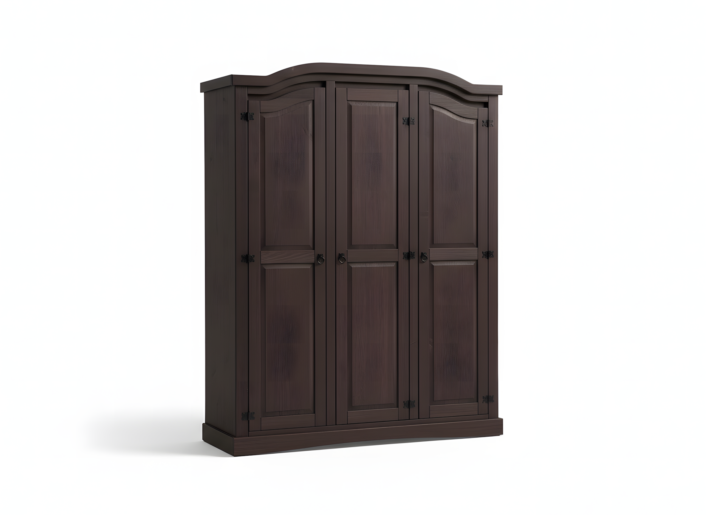 New Mexico klædeskab 3-dørs bredde 152 cm, højde 193 cm kolonial bejdse/voks