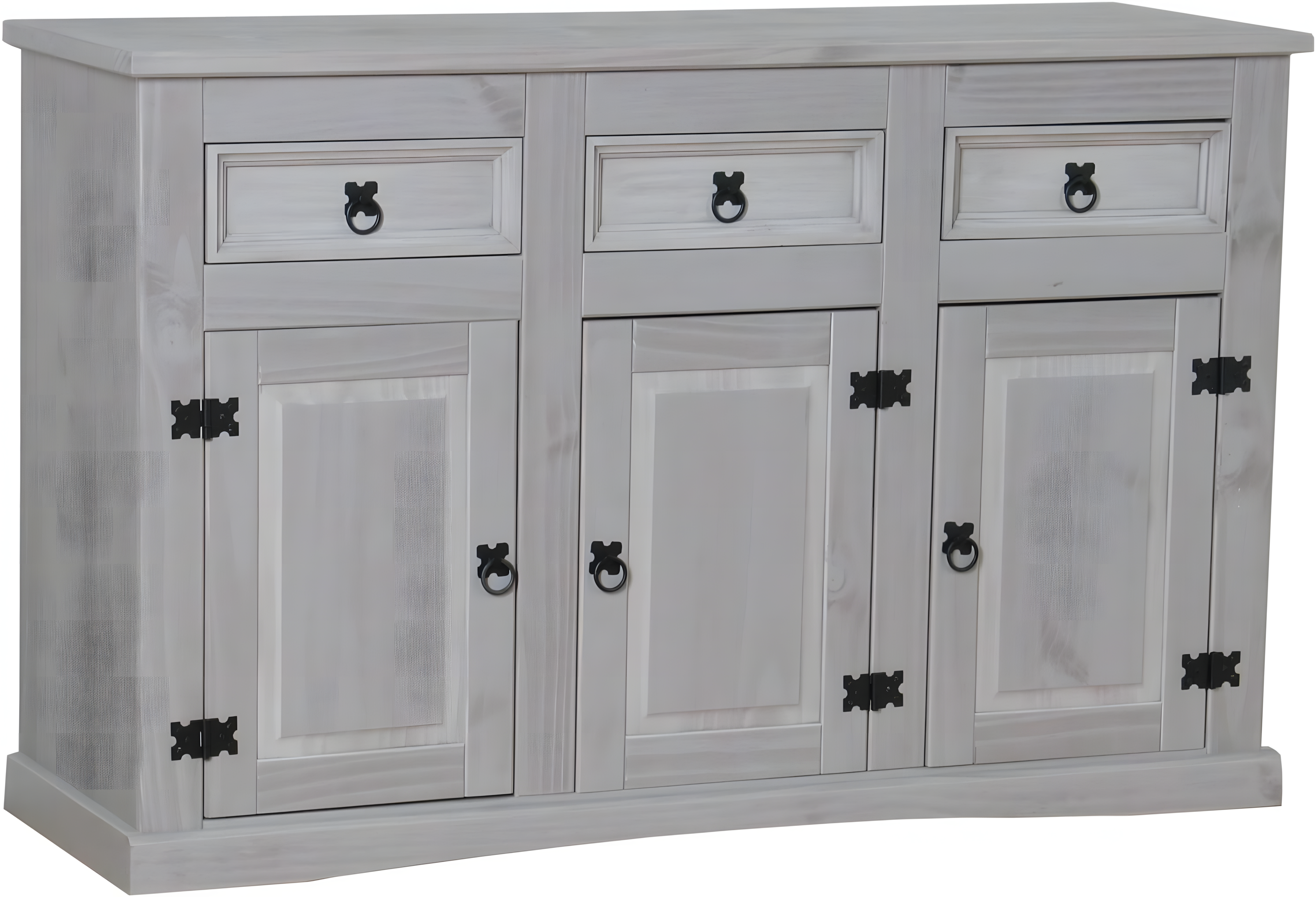 New Mexico skænk bredde 132 cm, højde 84 cm med 3 skuffer og 3 låger grå