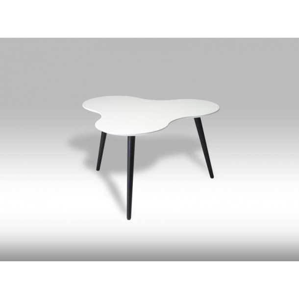Sumi sofabord skyformet hvid bordplade og sorte ben. fri fragt! Sofabord med sorte ben