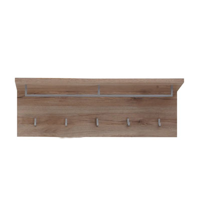 Margit knagerække 1 hylde, 1 bøjlestang og 5 knager, eg lys dekor