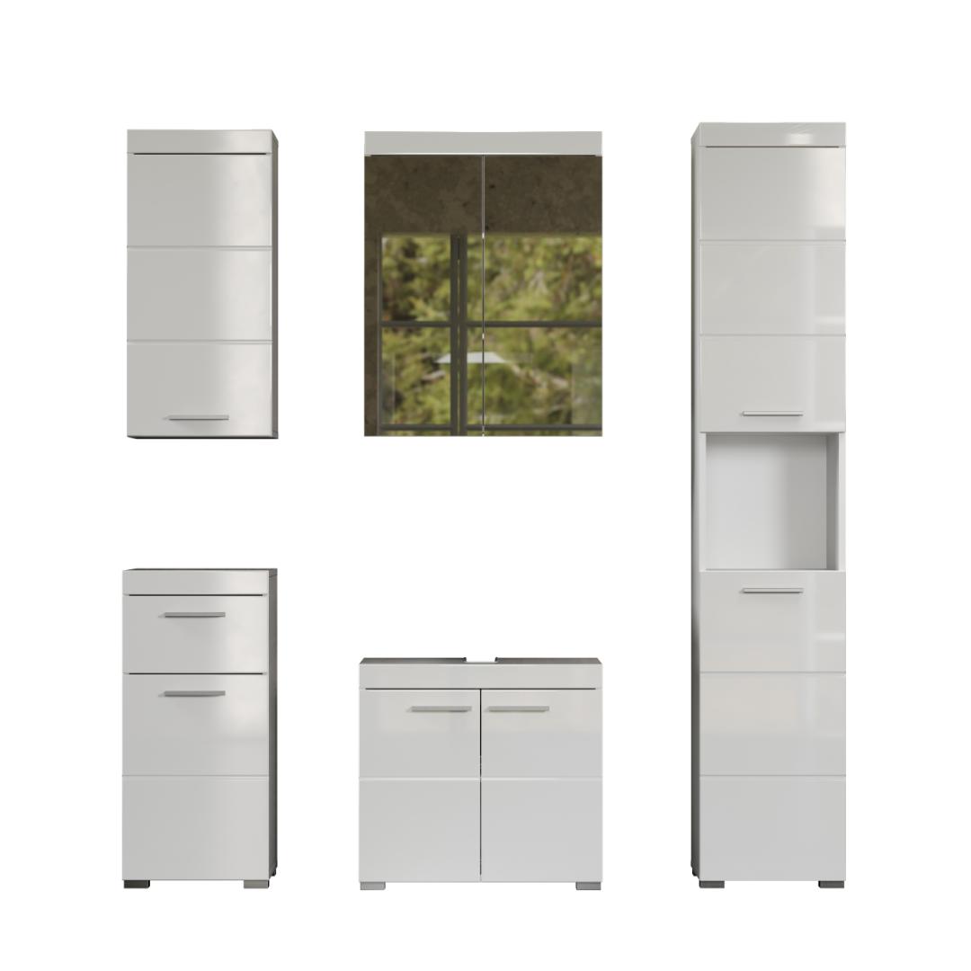 AmandaMandoBea badmiljø 5 dele hvid højglans, hvid