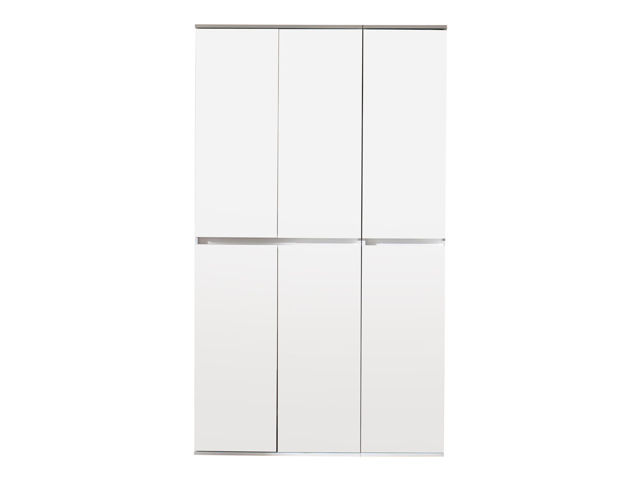 Minor klædeskab 6 låger, hvid, spejl