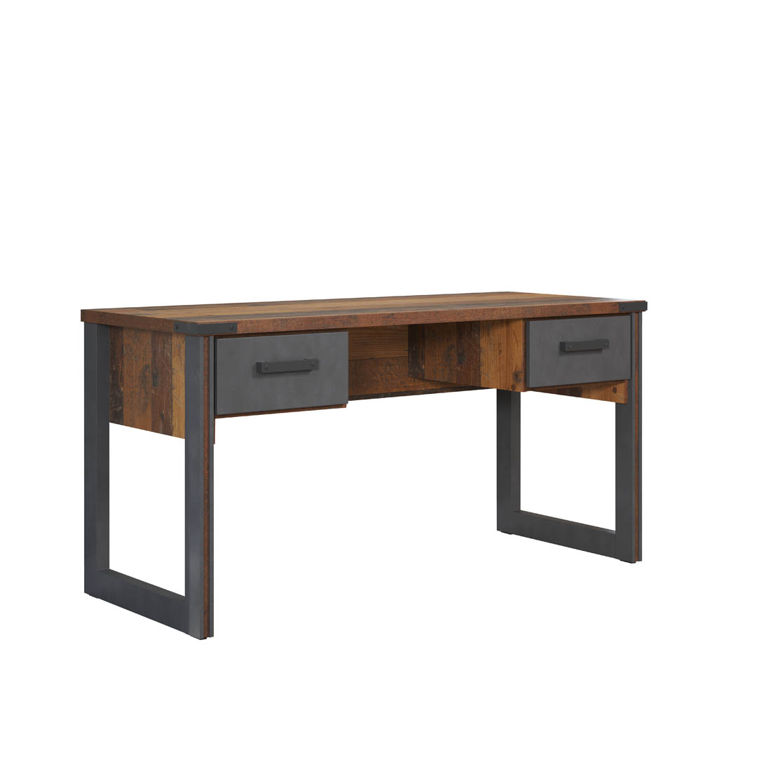 Prime skrivebord 2 skuffer, Old Wood dekor