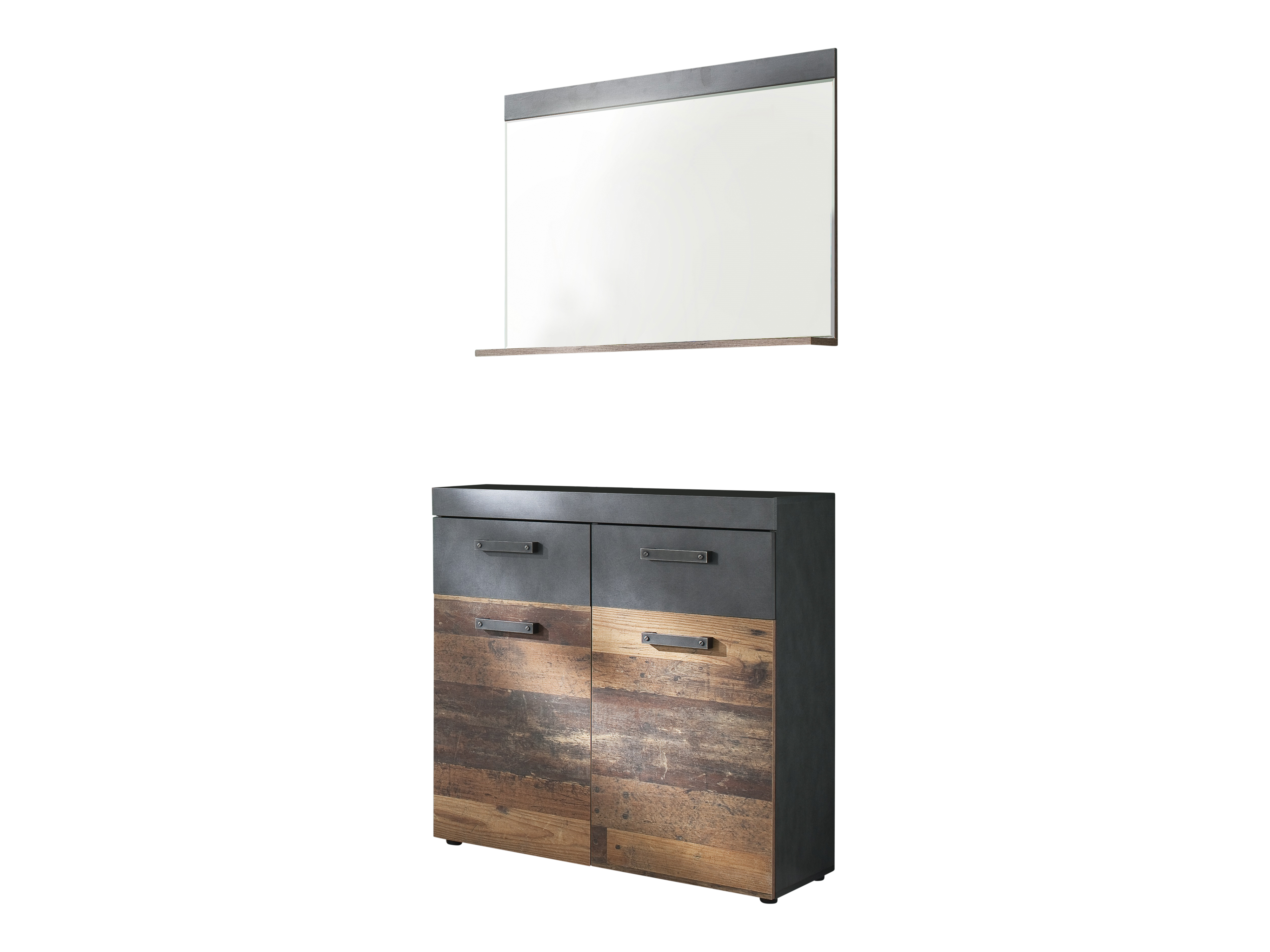 Irwin entremøbelsæt F, grå Matera dekor, Old Wood dekor