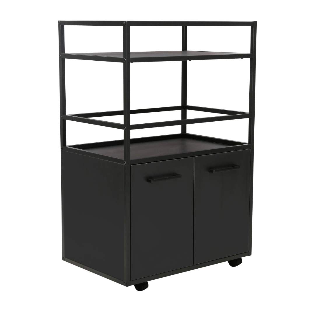 Mosaik skænk hjemmebar på hjul sort