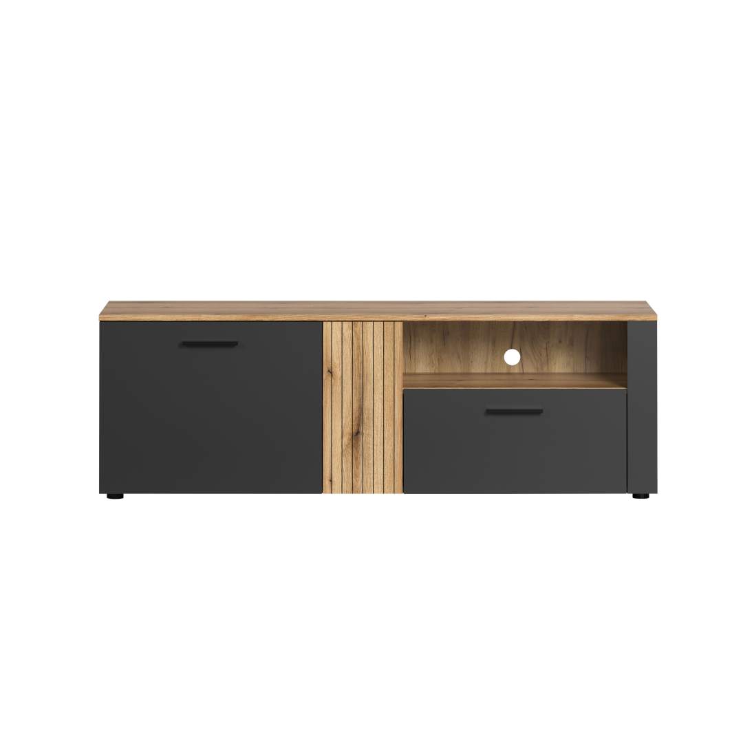 Esteban TV møbel grå, eg dekor