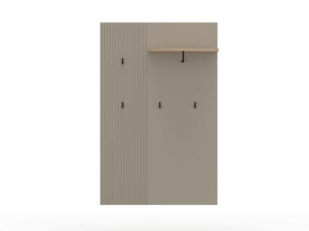 Lucrezia knagerække 1 hylde, 1 bøjlestang, 4 knager kashmir